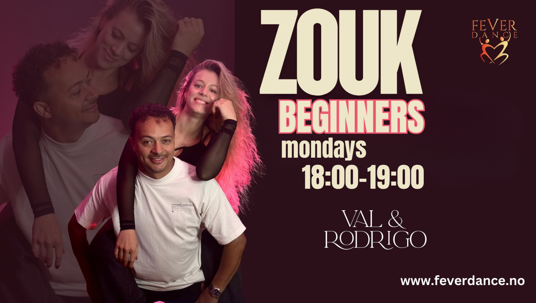 Brazilian Zouk Classes beginners oslo Rodrigo & Val Danza